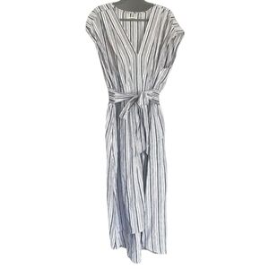 Max Edition Navy and Cream Striped Dress